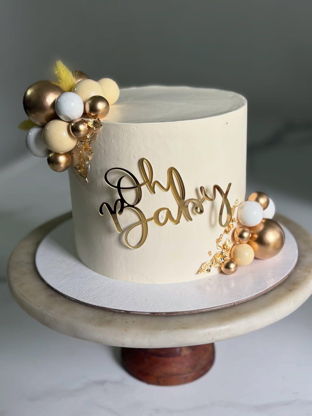 Soft Blush Bump Baby Welcome Cake