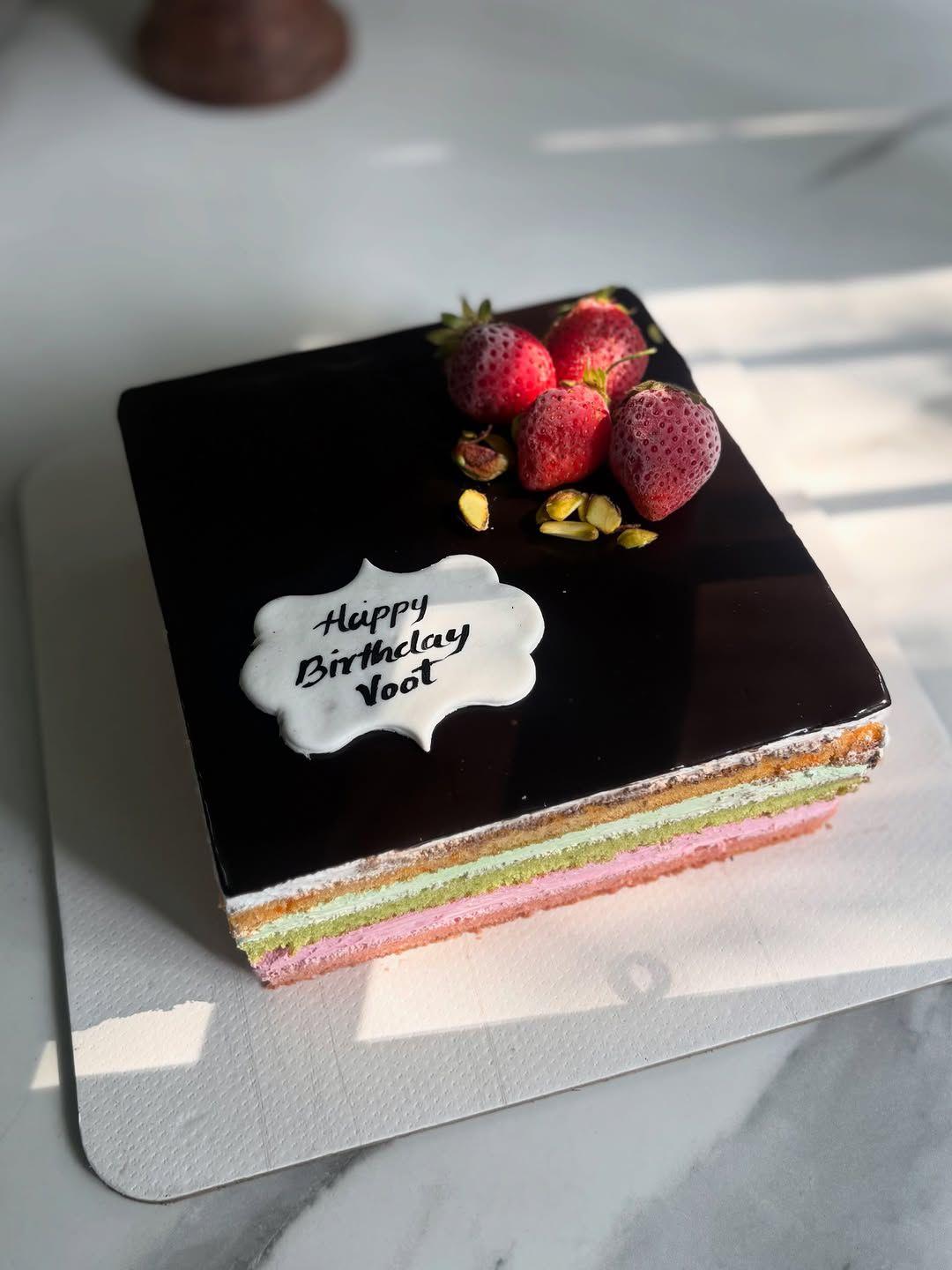Strawberry Rose Fruit Cake — view 1 of 1